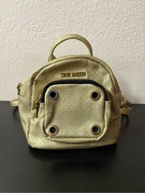 Steve Madden Gold Mini Backpack Crossbody Purse Metallic Bag